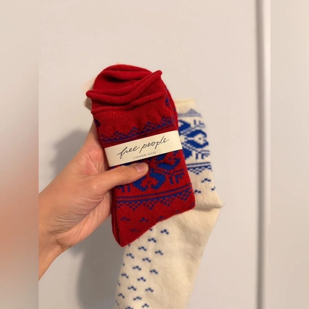 NWT Free people Cashmere Fairisle Socks BUNDLE